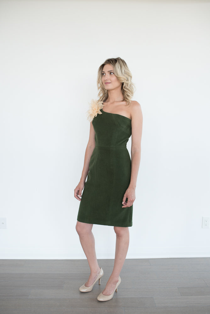 Asymmetrical above-the-knee dress