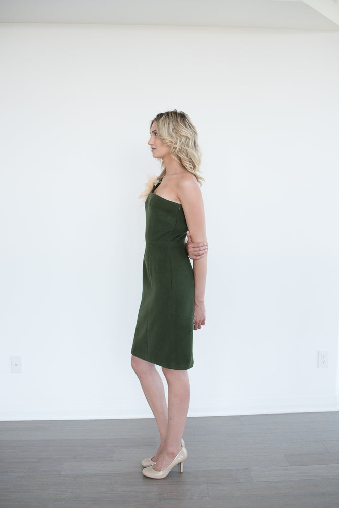 Asymmetrical above-the-knee dress