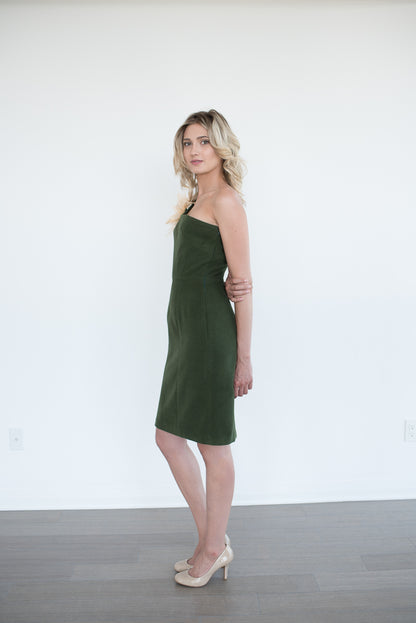 Asymmetrical above-the-knee dress